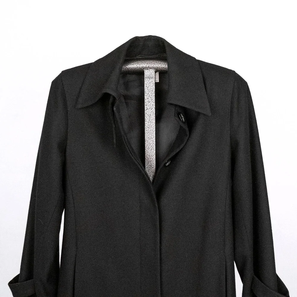 Harve Benard Holtzman Women's Classic Black Wool Blend Coat SZ 8 Petite Belarus